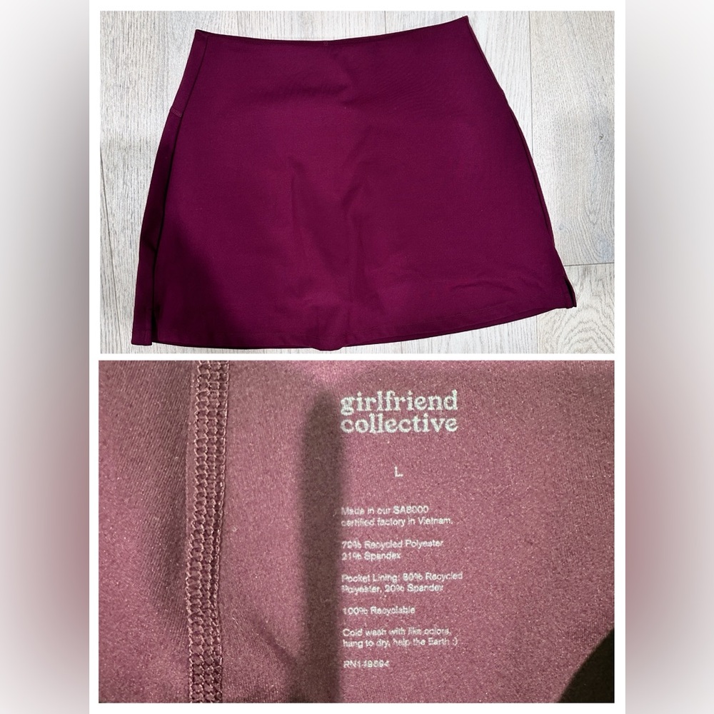 Girlfriend Collective Athletic Shorts in Burgundy